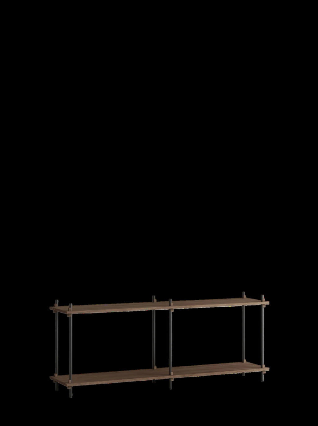 Customizable Moebe Shelving System in Smoked Oak & Black - 163x65 cm