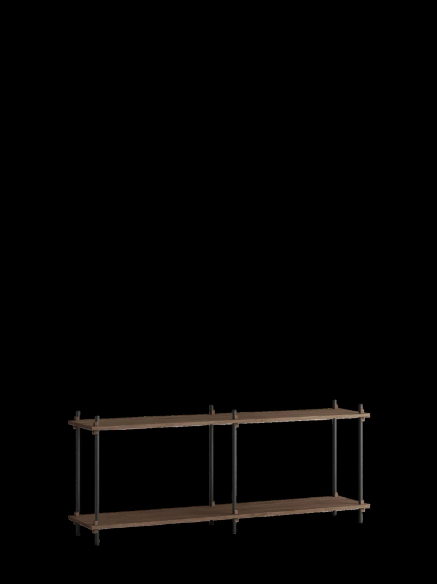 Customizable Moebe Shelving System in Smoked Oak & Black - 163x65 cm