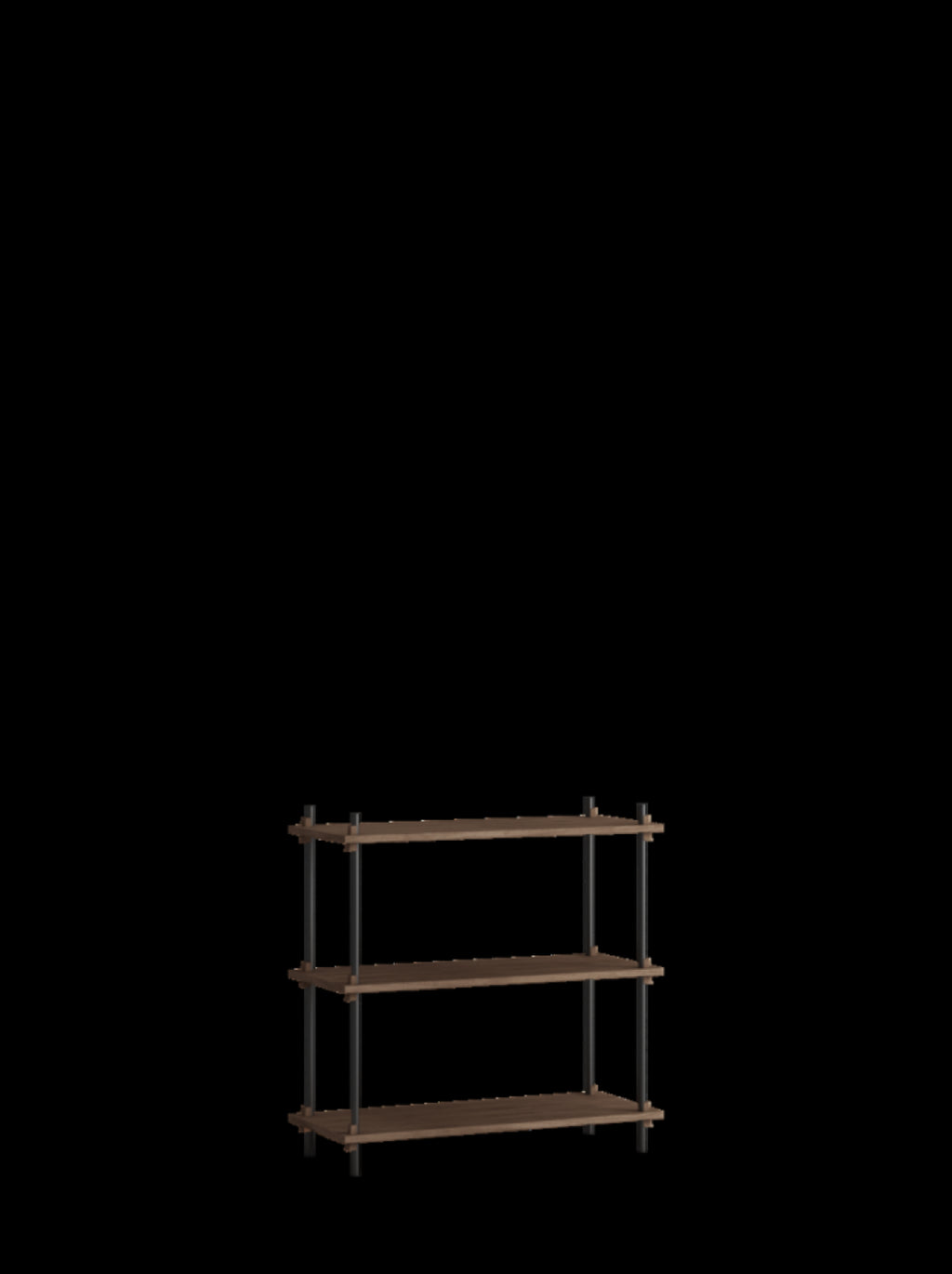 Customizable Moebe Shelving System in Smoked Oak & Black - 85cm Height