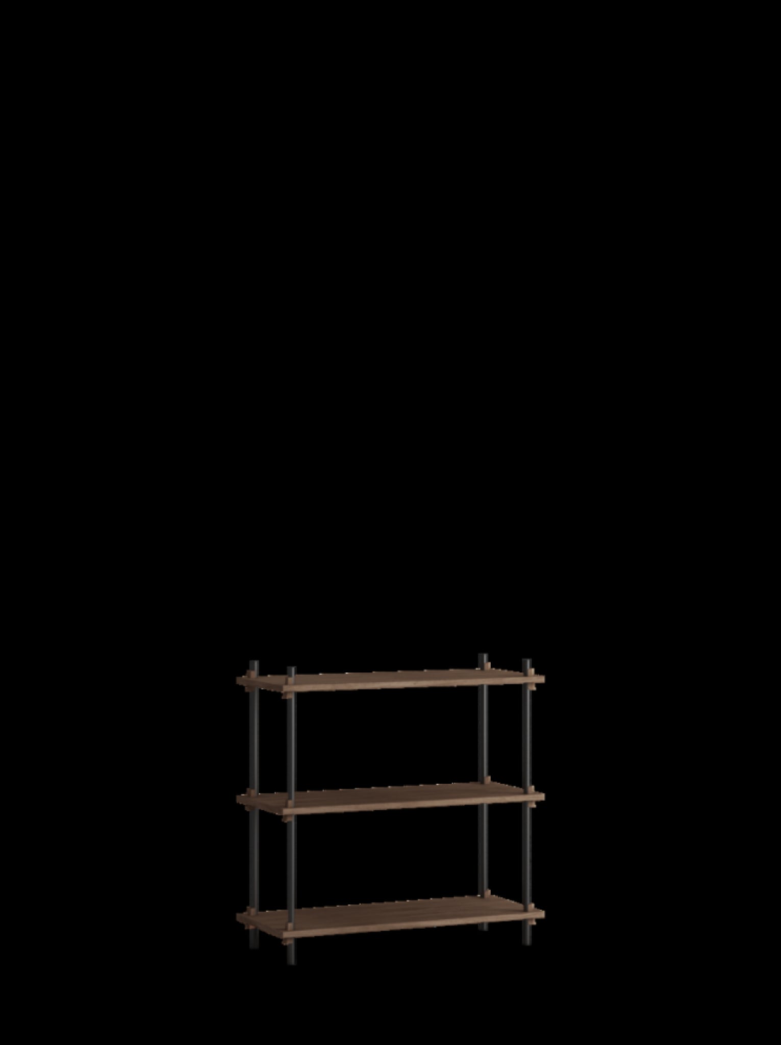 Customizable Moebe Shelving System in Smoked Oak & Black - 85cm Height