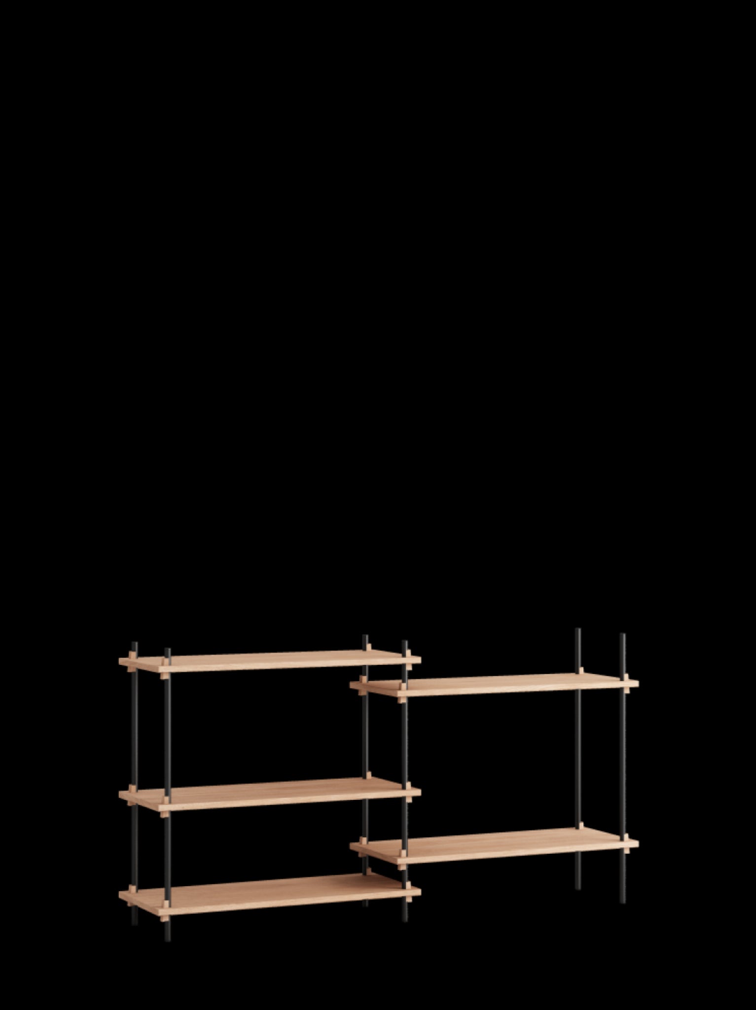 Customizable Moebe Shelving System in Oak/Black - Versatile & Stylish