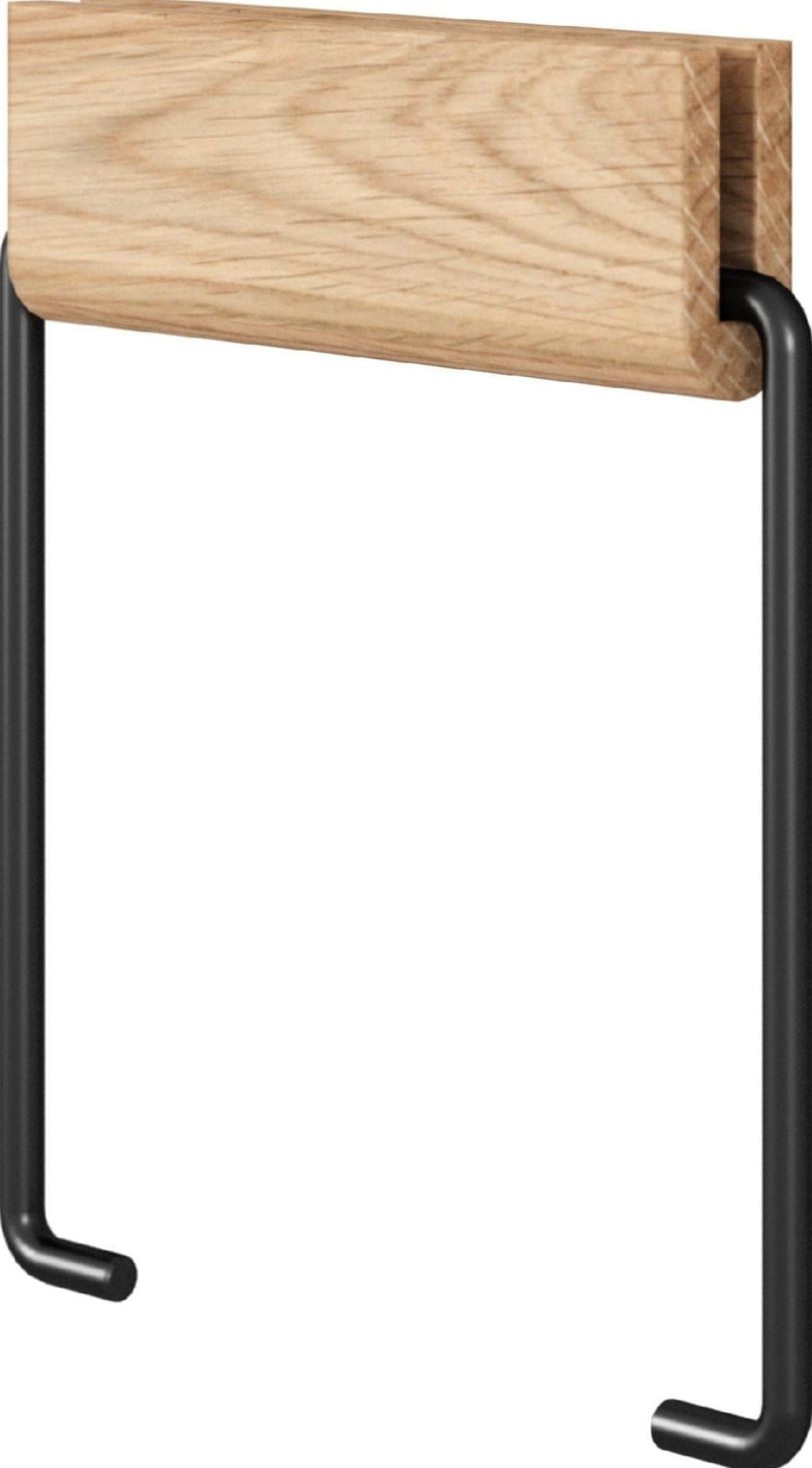 Stylish Moebe Oak & Black Toilet Paper Holder - Durable & Water-Resistant