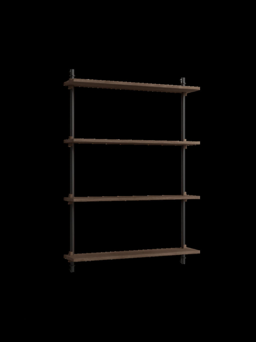 Moebe Wall Shelving WS.115.1: Adjustable Smoked Oak & Black Shelf