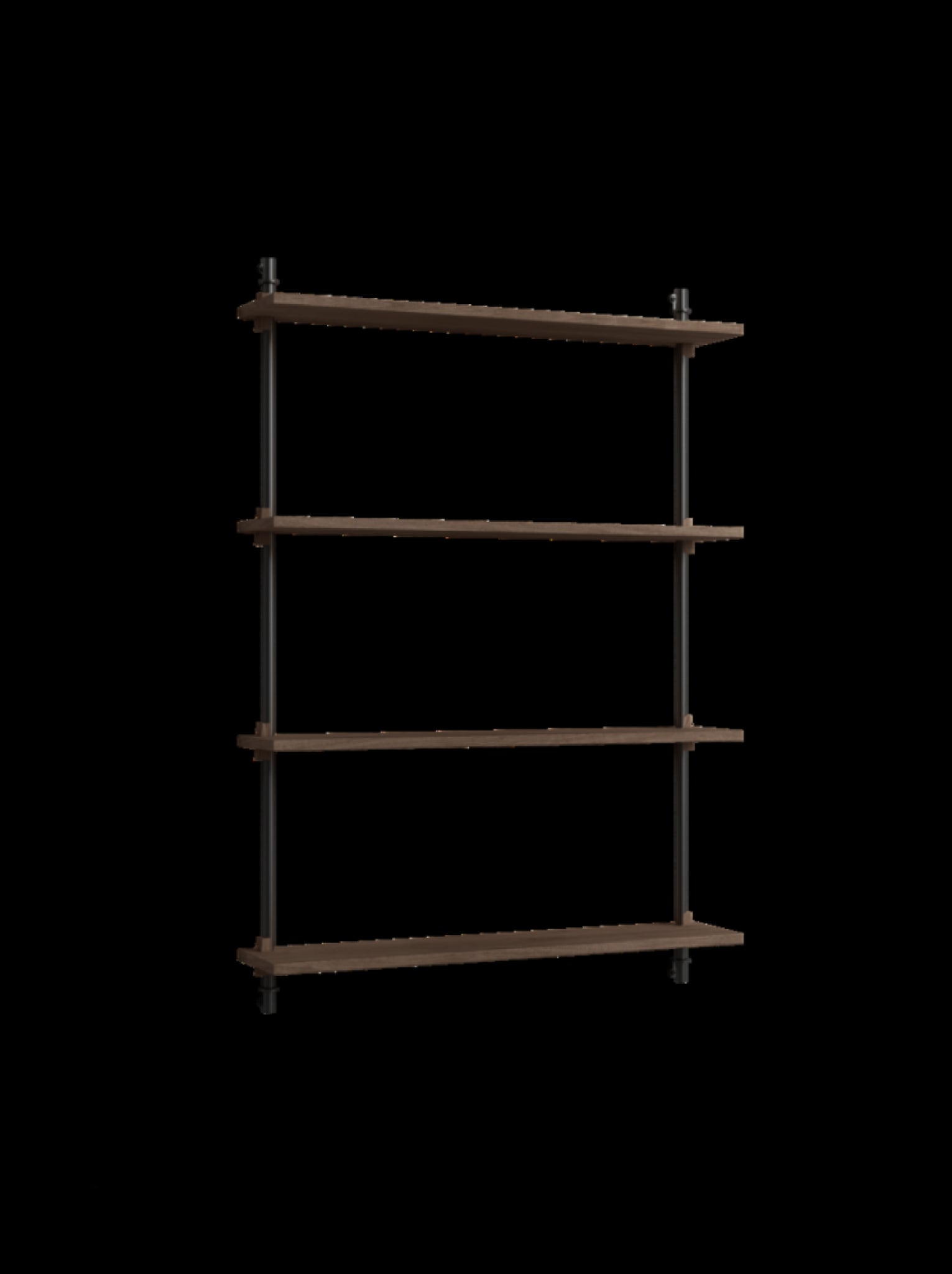 Moebe Wall Shelving WS.115.1: Adjustable Smoked Oak & Black Shelf