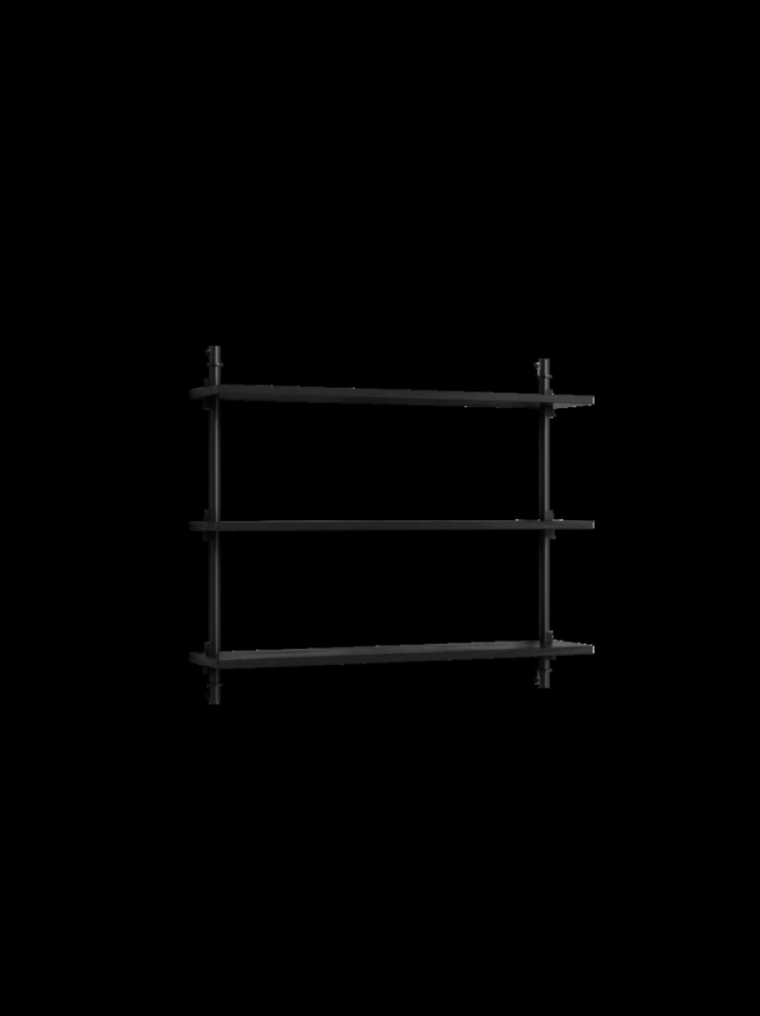 Versatile Moebe Wall Shelving WS.65.1 in Black for Any Room Decor