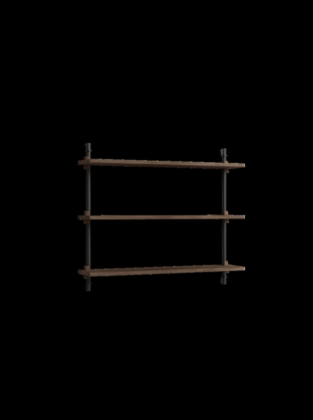Versatile Moebe Wall Shelving in Smoked Oak & Black for Any Room