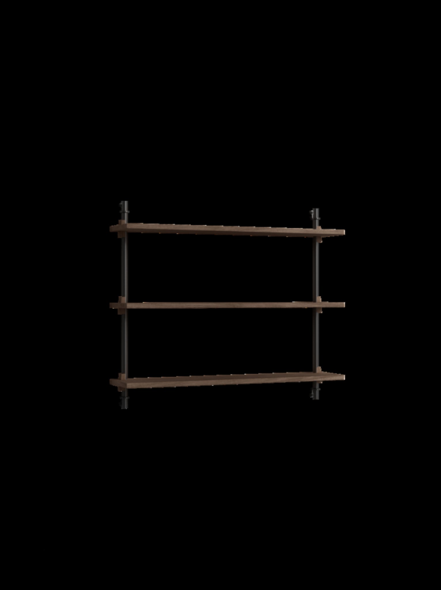 Versatile Moebe Wall Shelving in Smoked Oak & Black for Any Room