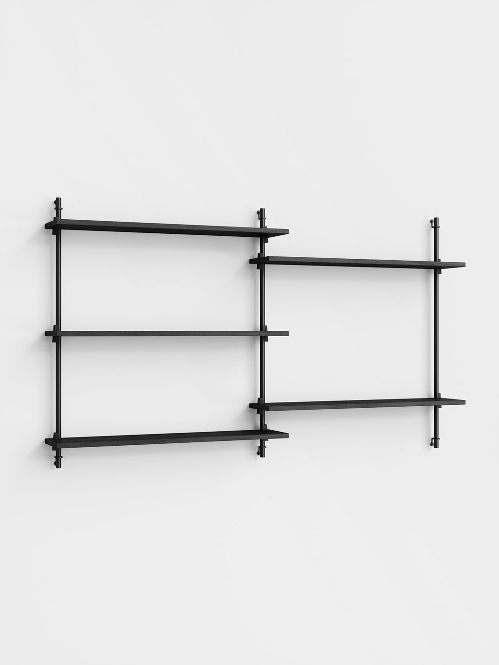 Moebe Wall Shelving WS.85.2: Versatile Black Shelves for Any Room