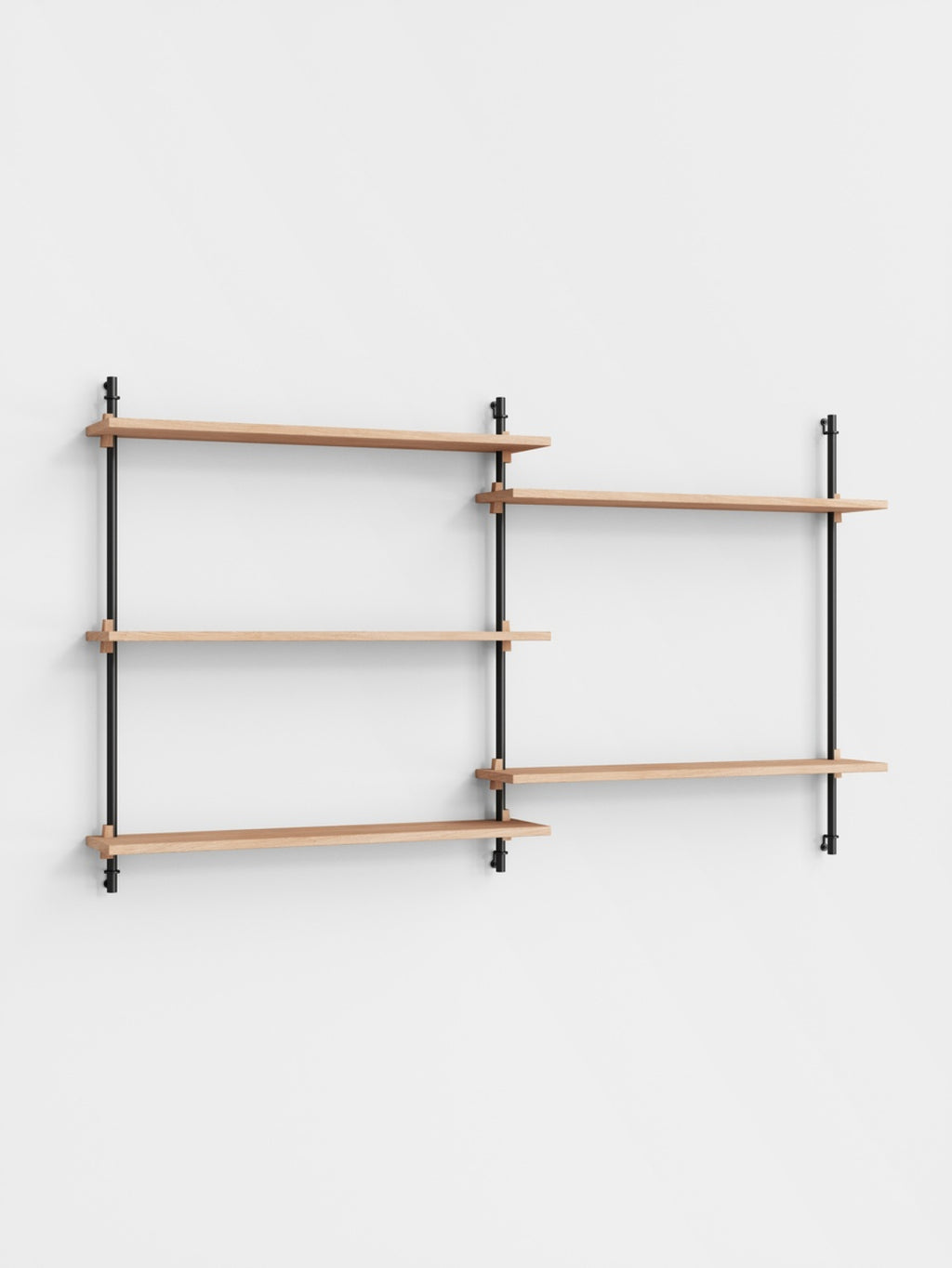 Moebe Wall Shelving WS.85.2: Versatile Oak/Black Shelf for Any Room