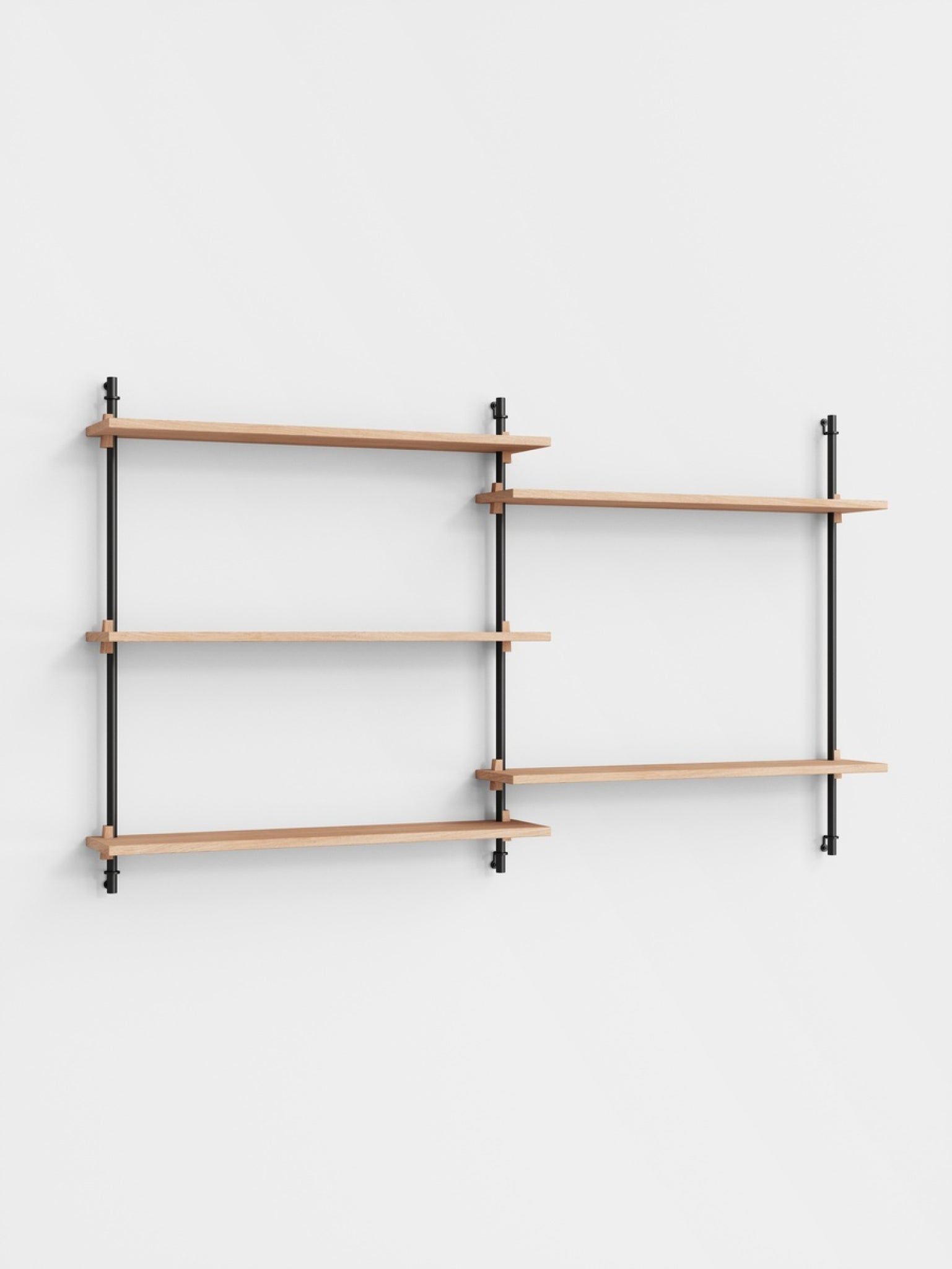 Moebe Wall Shelving WS.85.2: Versatile Oak/Black Shelf for Any Room