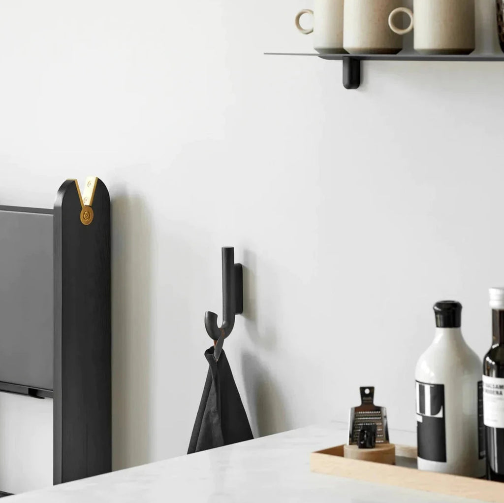 Gejst Hook Mini Hook – Black Oak & Black Metal, Compact Wall Hook