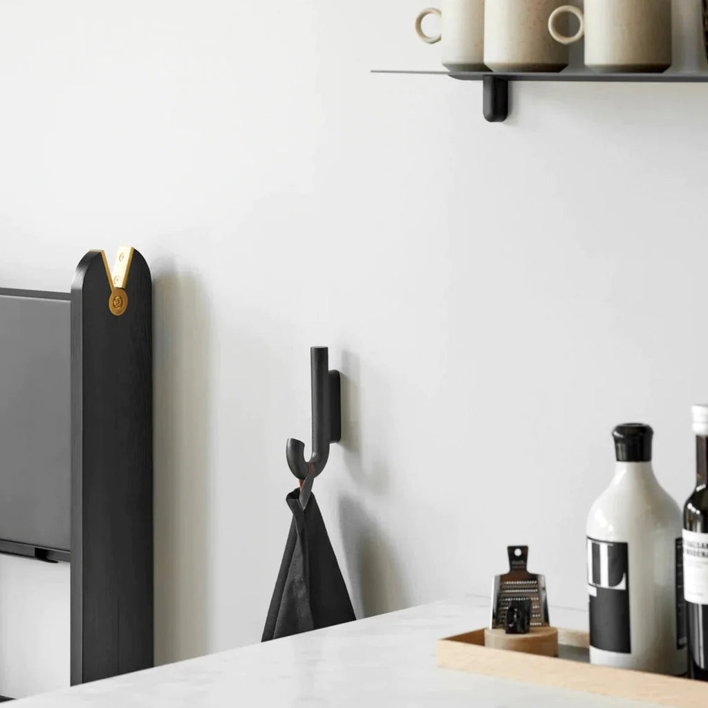 Gejst Hook Mini Hook – Black Oak & Black Metal, Compact Wall Hook