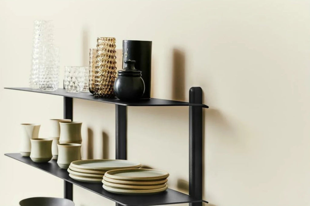 Gejst Nivo Large Shelf - Black Ash/black | Ash & Steel 118x25x65 Cm