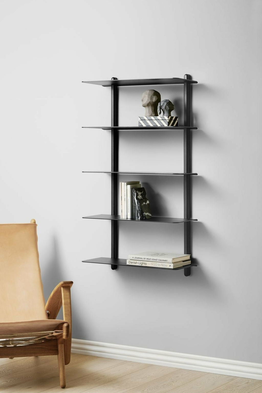 Gejst Nivo Large Wall Shelf Black Ash/black - Ash & Steel, 118cm