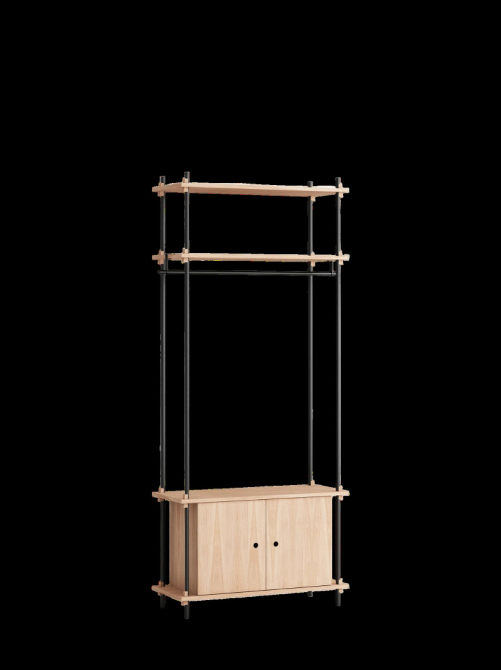 Customizable Moebe Shelving System in Oak/Black - Versatile & Stylish