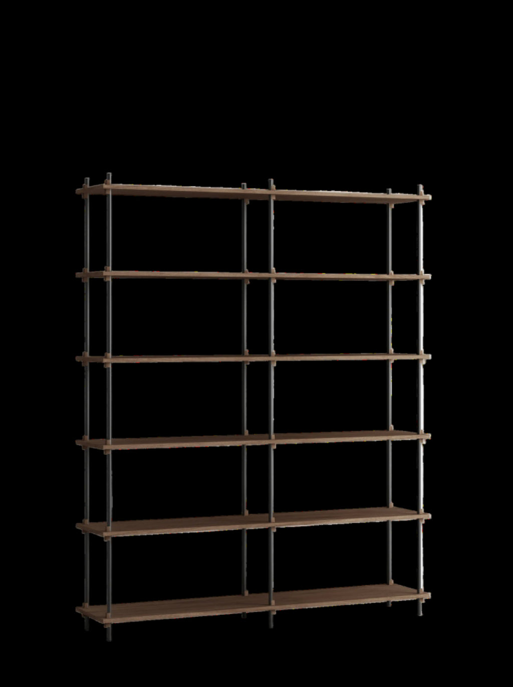 Customizable Moebe Shelving System in Smoked Oak & Black - 200cm Height