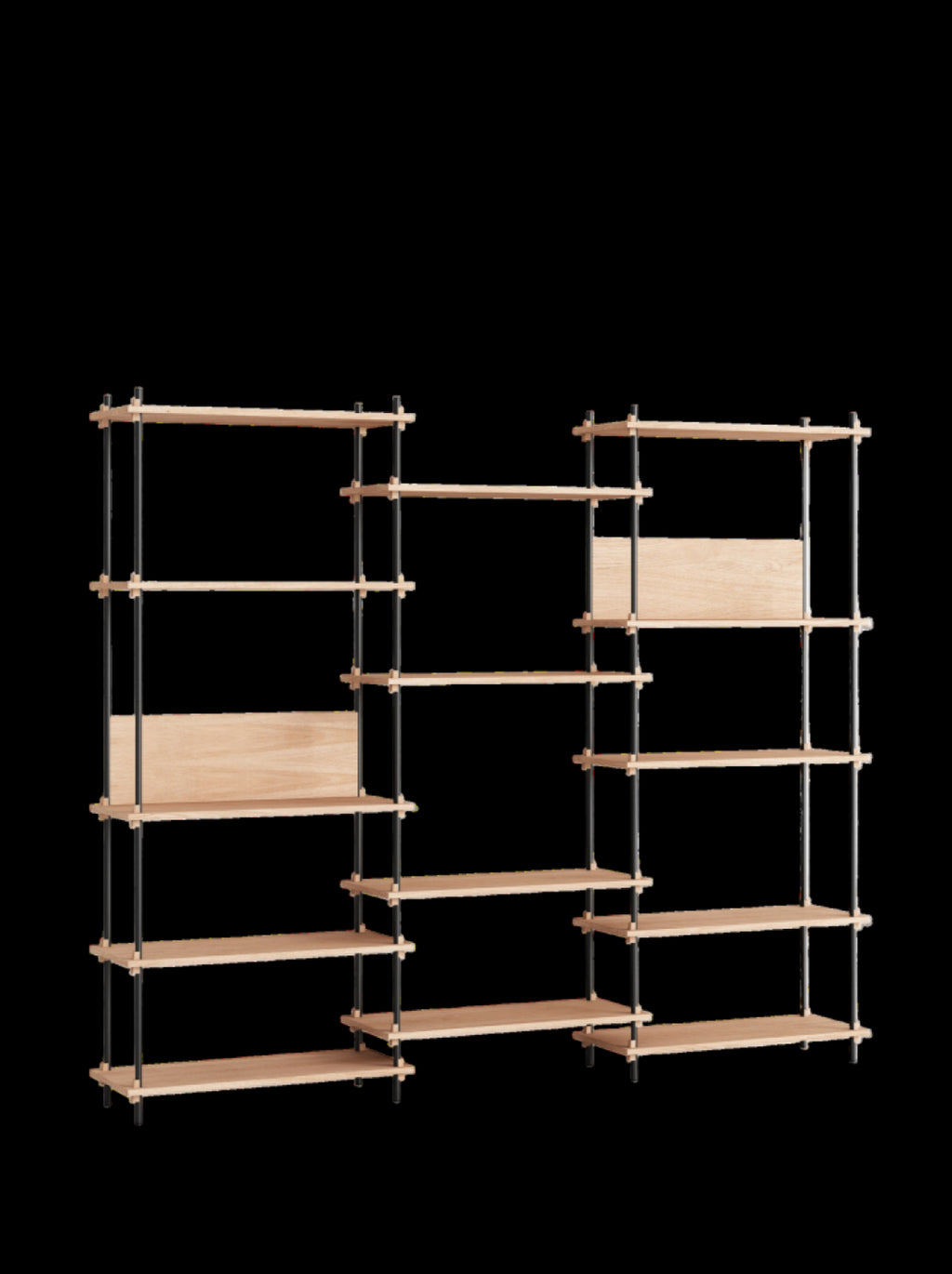 Customizable Moebe Shelving System in Oak/Black - Versatile Home Storage