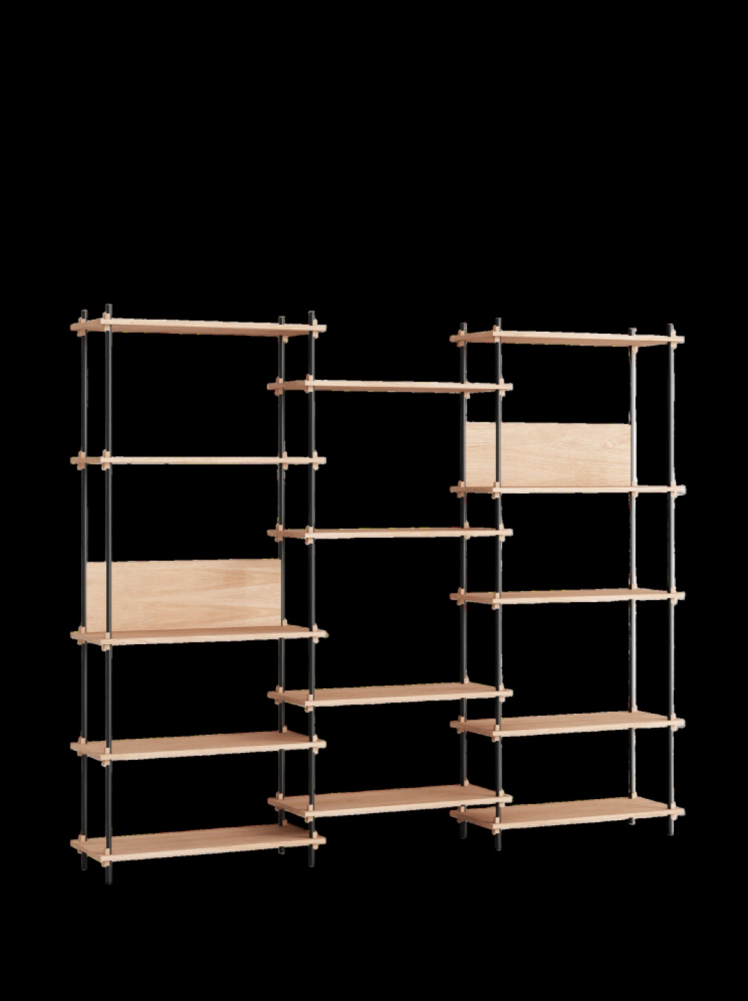 Customizable Moebe Shelving System in Oak/Black - Versatile Home Storage