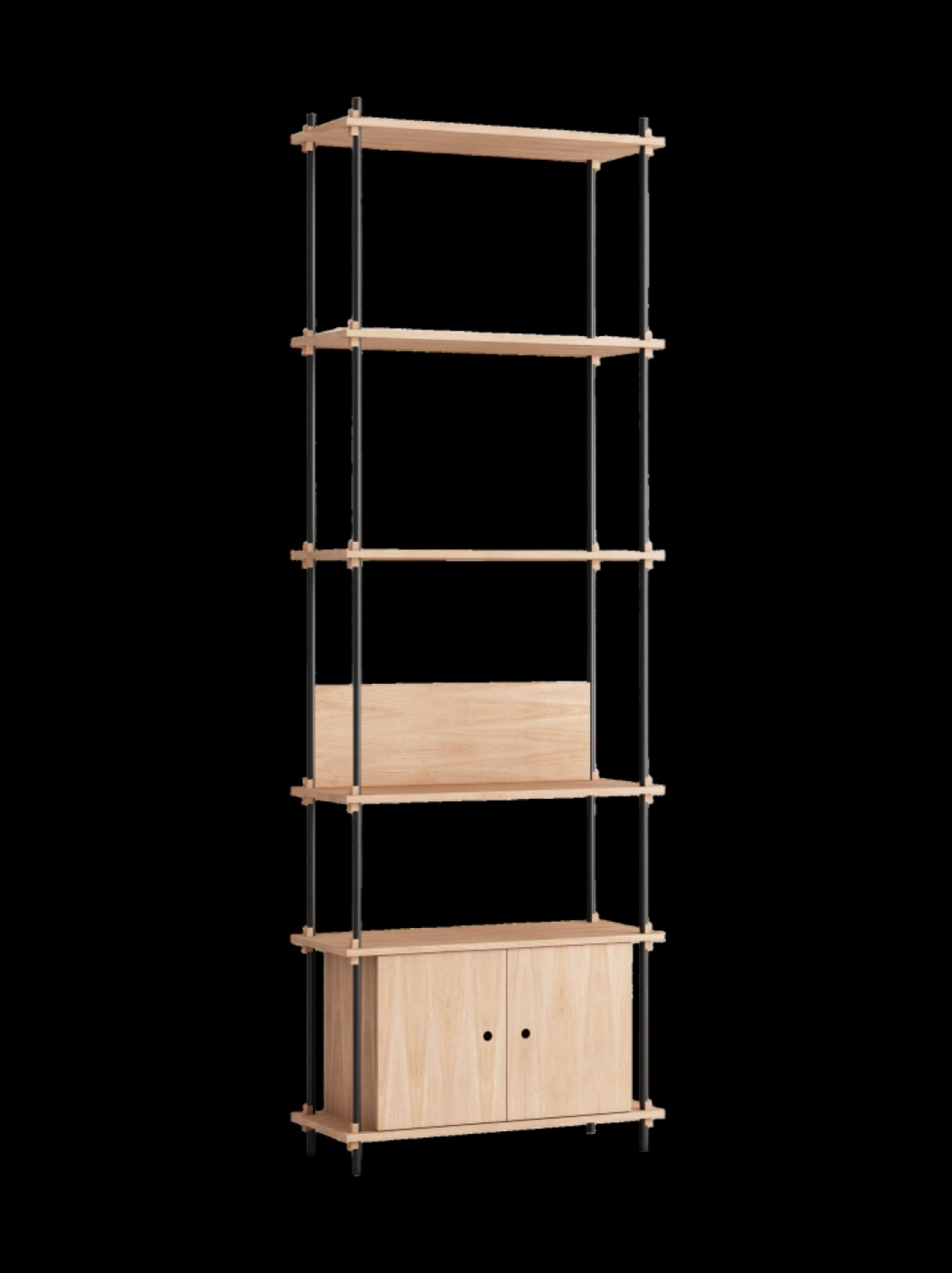Customizable Moebe Shelving System in Oak/Black - Versatile Home Storage