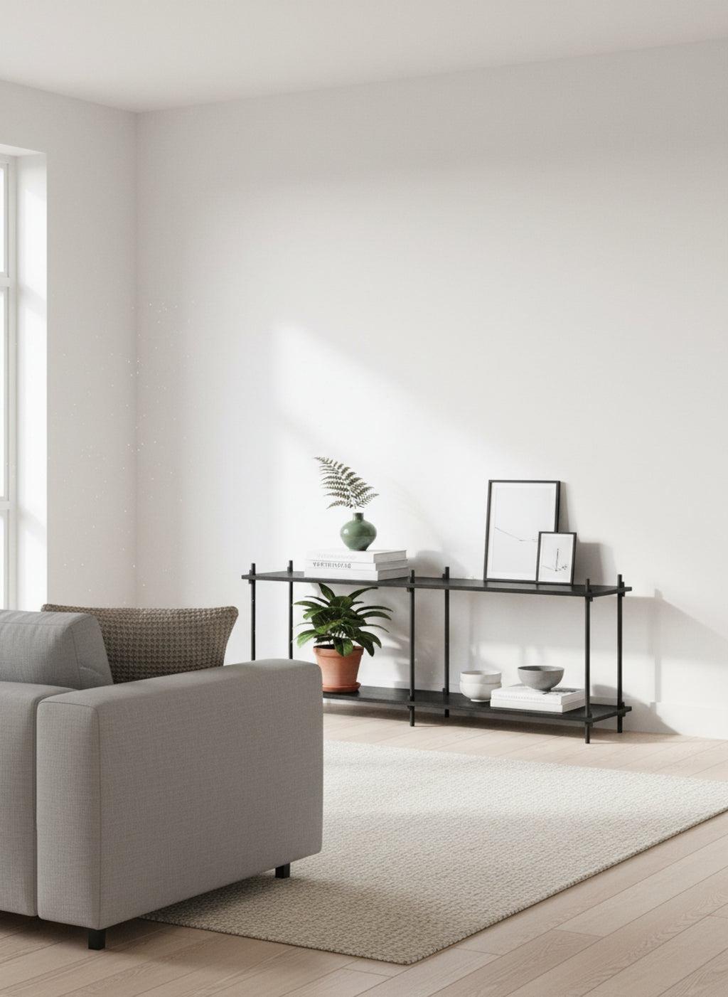 Customizable Moebe Shelving System S.65.2.B in Black - Versatile Design