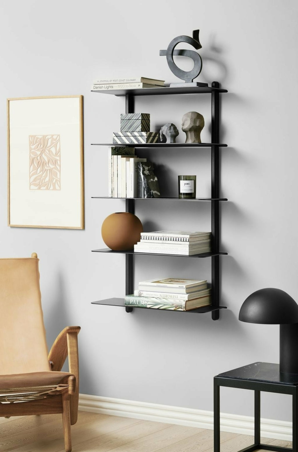 Gejst Nivo Large Wall Shelf Black Ash/black - Ash & Steel, 118cm