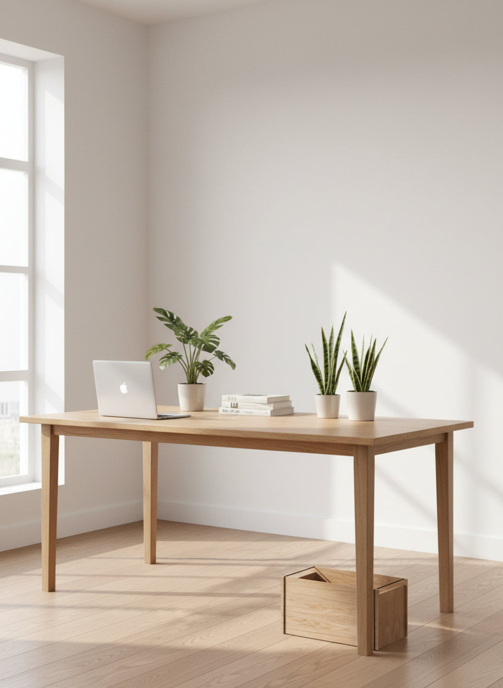 Spacious Moebe Storage Box in Oak/Black - 47L, Stackable & Durable