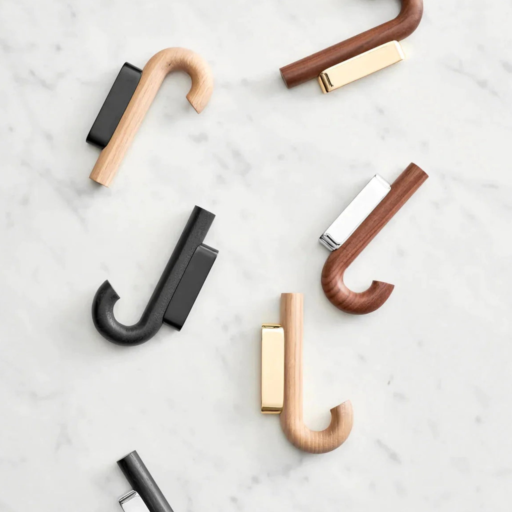 Gejst Hook Mini Oak/black Wall Hook — Small Coat & Towel Hanger, Hallway