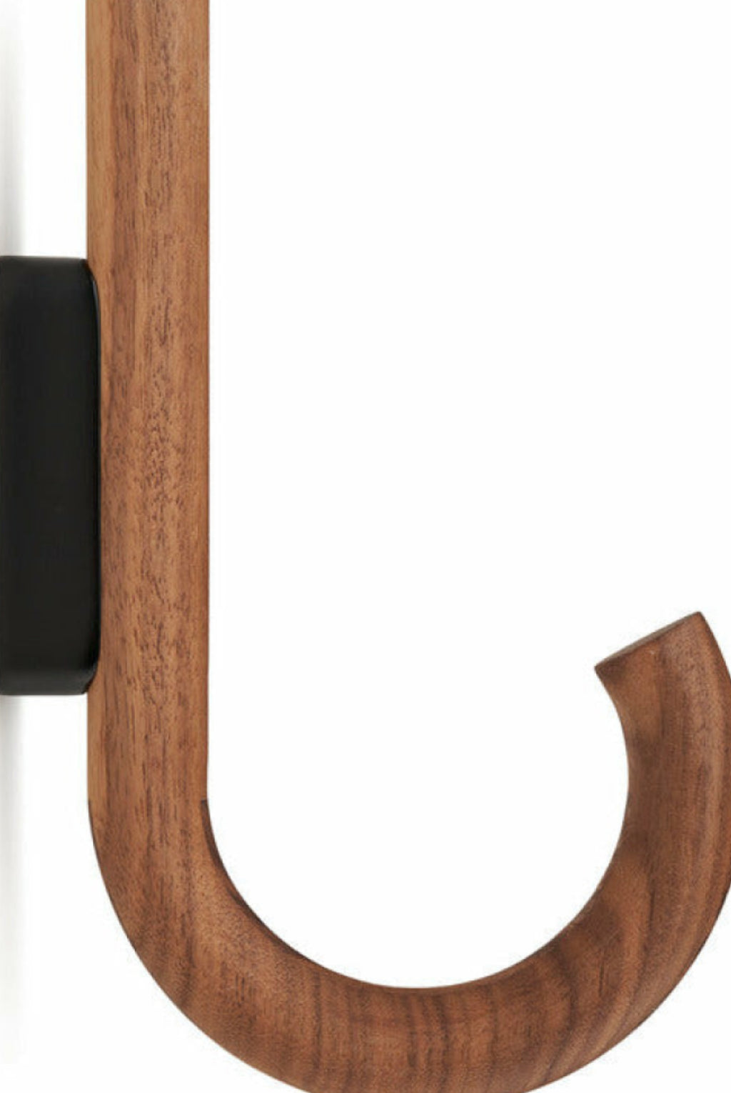 Gejst Hook Walnut/Black Chrome - Wall Hook for Coats & Towels 12.8cm