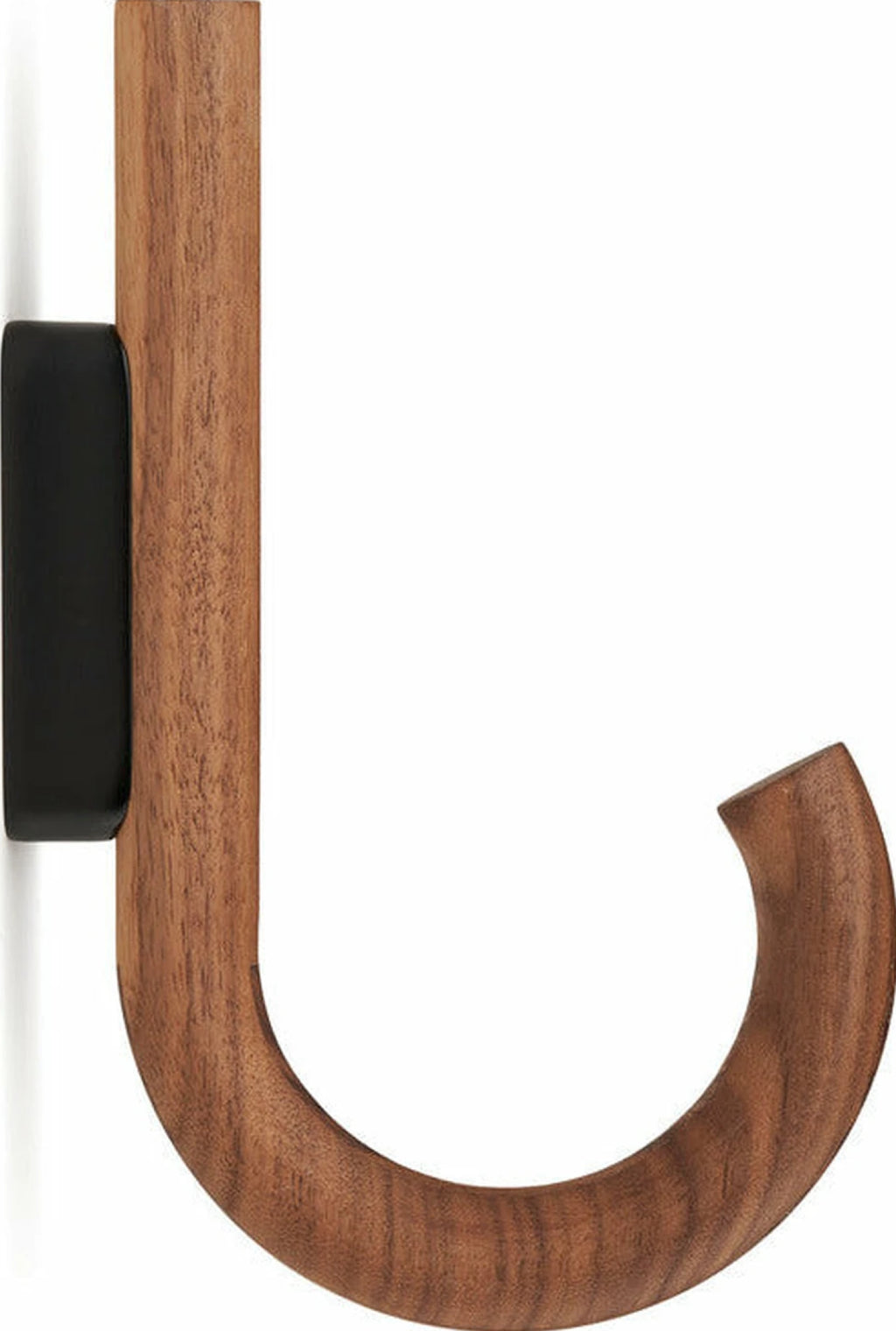 Gejst Hook Walnut/black Chrome - Wall Hook For Coats & Towels 12.8cm