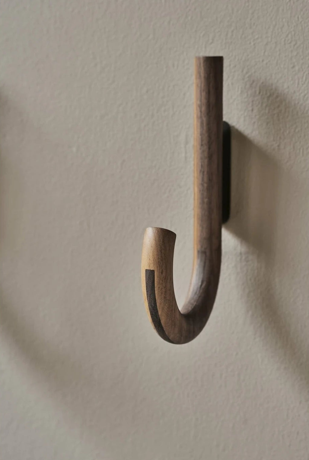 Gejst Hook Walnut/black Chrome - Wall Hook For Coats & Towels 12.8cm