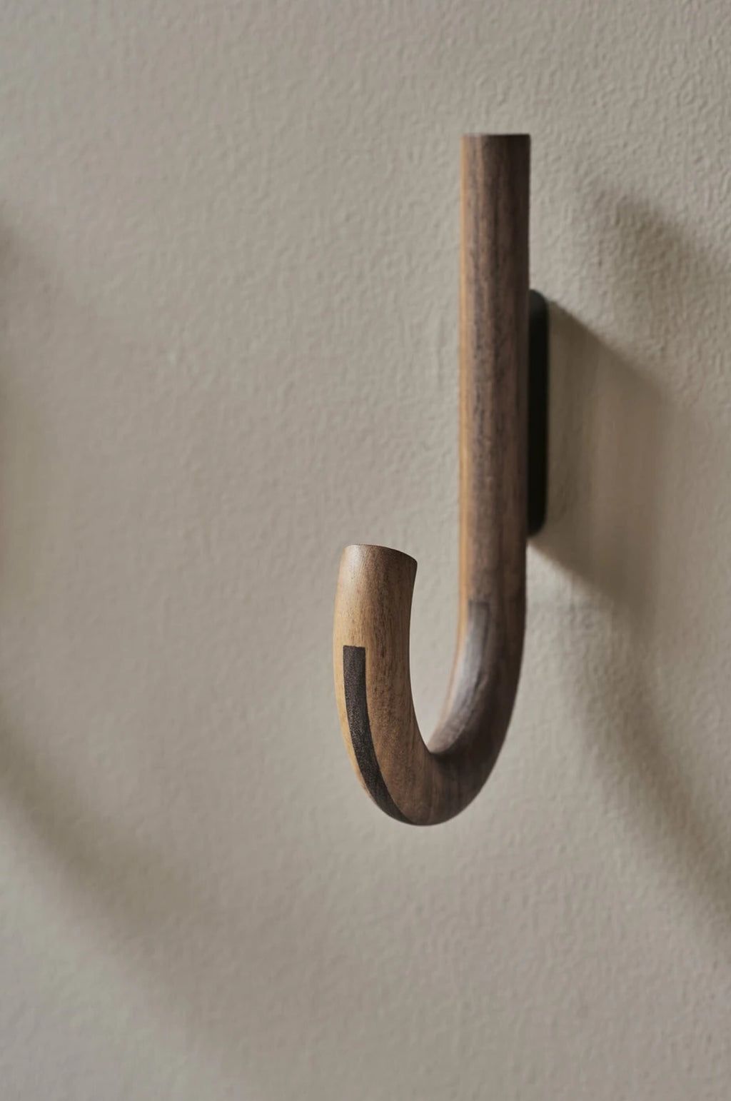 Gejst Hook Walnut/black Chrome - Wall Hook For Coats & Towels 12.8cm