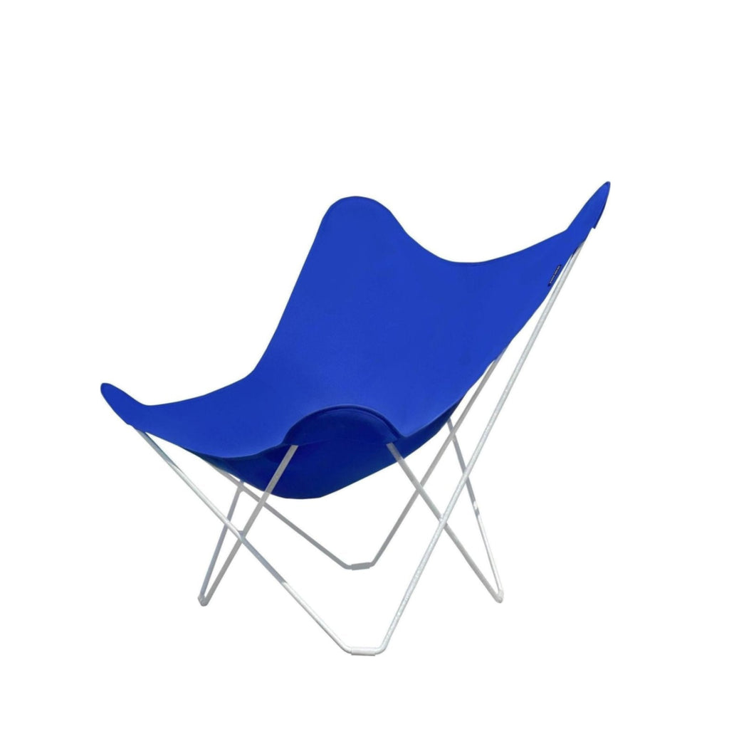 Cuero Sunshine Mariposa Butterfly Chair, Atlantic Blue/Black Galvanized