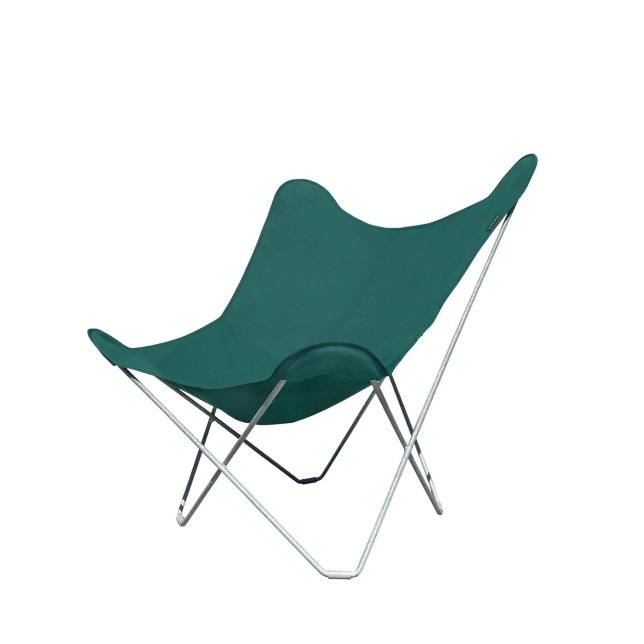 Cuero Sunshine Mariposa Butterfly Chair, Forest Green/Black Galvanized