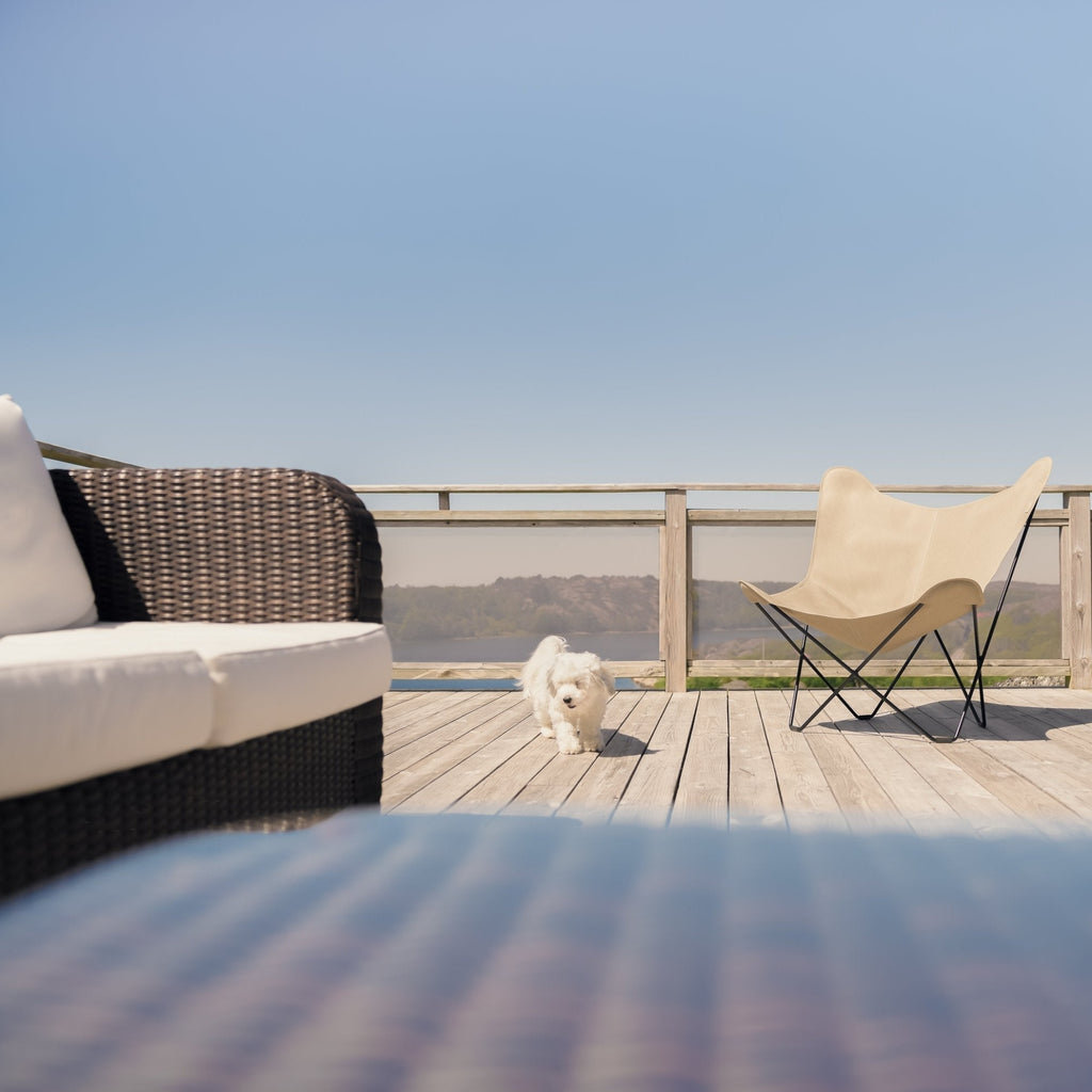 Cuero Sunshine Mariposa Butterfly Chair, Natural/Black Outdoor