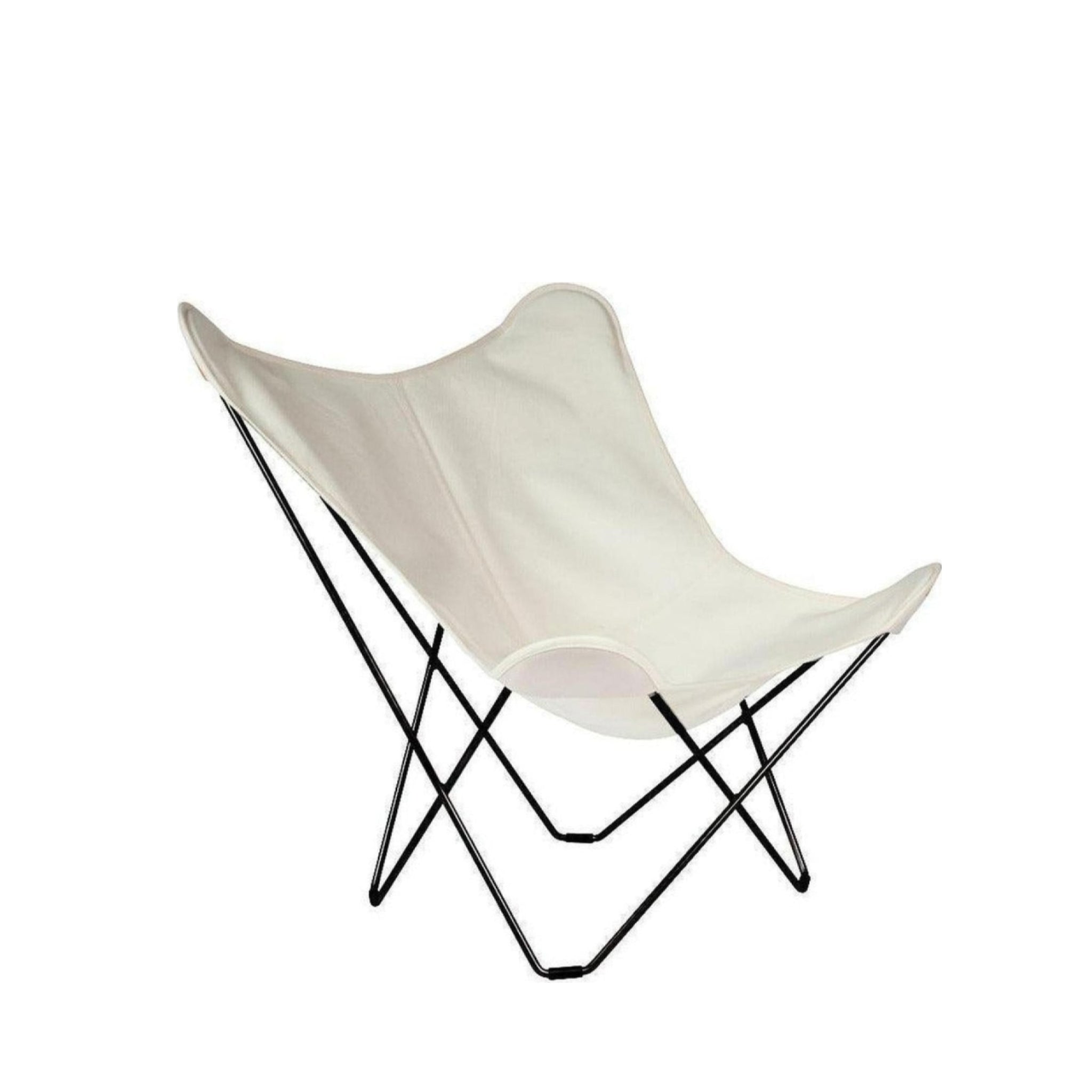 Cuero Sunshine Mariposa Butterfly Chair, Oyster/Black Outdoor Frame