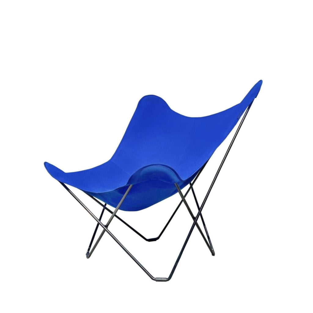 Cuero Sunshine Mariposa Butterfly Chair, Atlantic Blue/Black Outdoor Frame