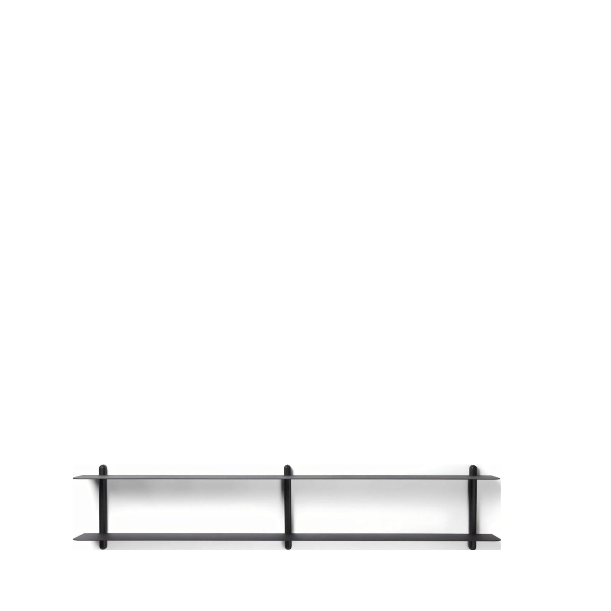 Gejst NIVO Shelf C - Black Ash/Black 25cm Minimal Floating Wall Shelf