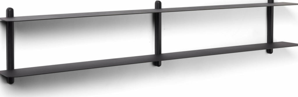 Gejst Nivo Shelf C - Black Ash/black 25cm Minimal Floating Wall Shelf