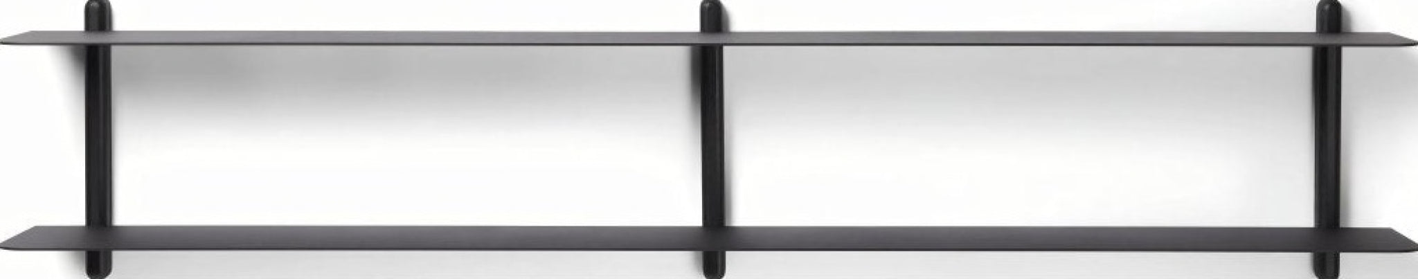 Gejst Nivo Shelf C - Black Ash/black 25cm Minimal Floating Wall Shelf