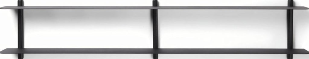Gejst Nivo Shelf C - Black Ash/black 25cm Minimal Floating Wall Shelf