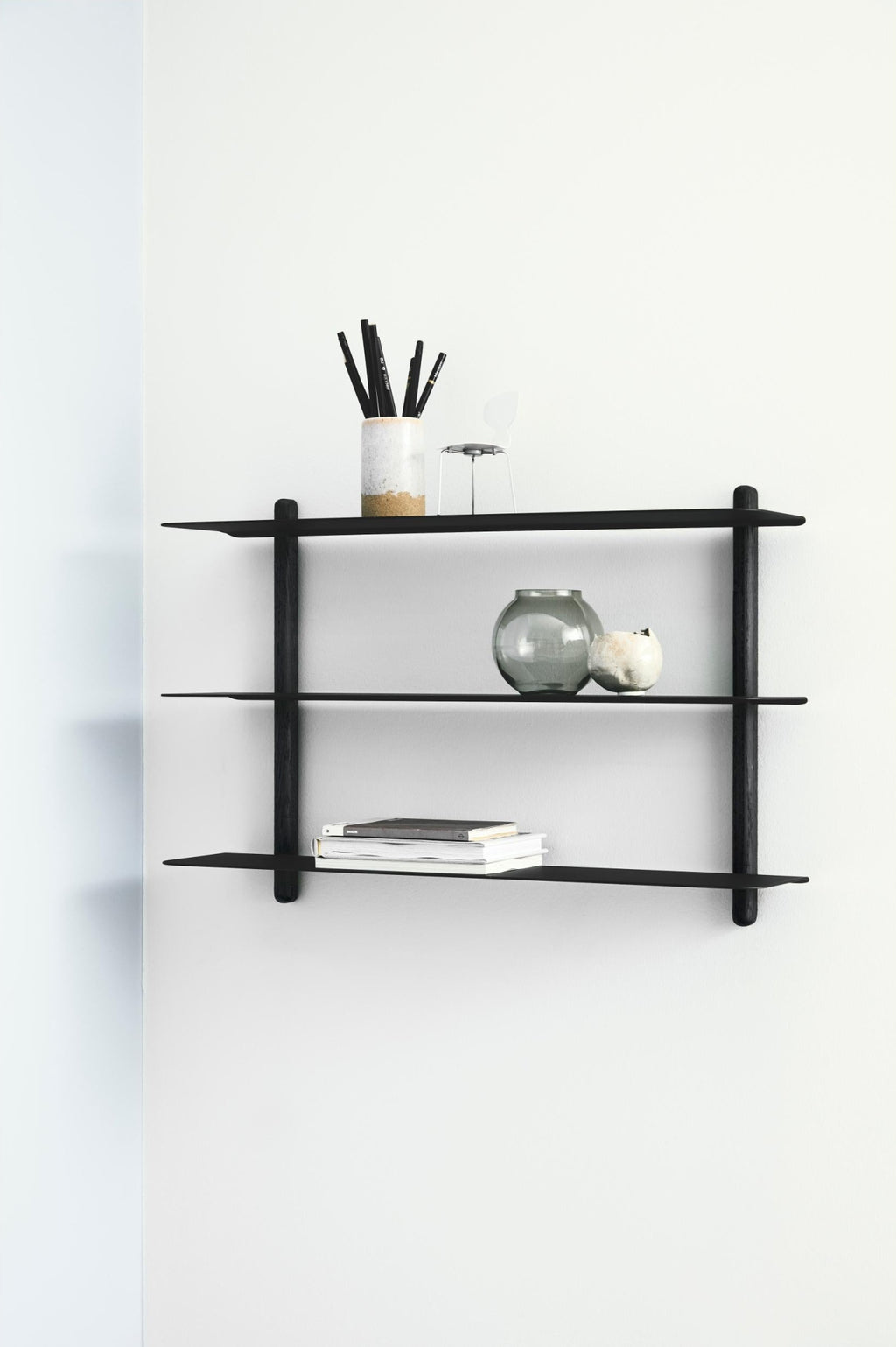 Gejst Nivo Wall Shelf A - Black Ash/black, 42 Cm | Minimal Designer