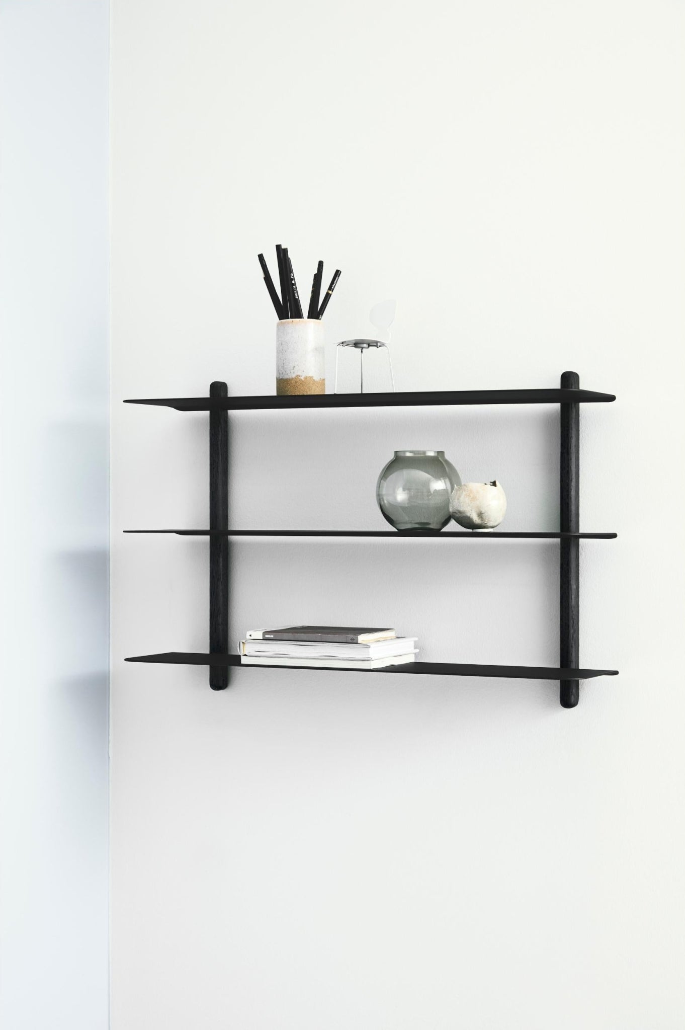 Gejst Nivo Wall Shelf A - Black Ash/black, 42 Cm | Minimal Designer