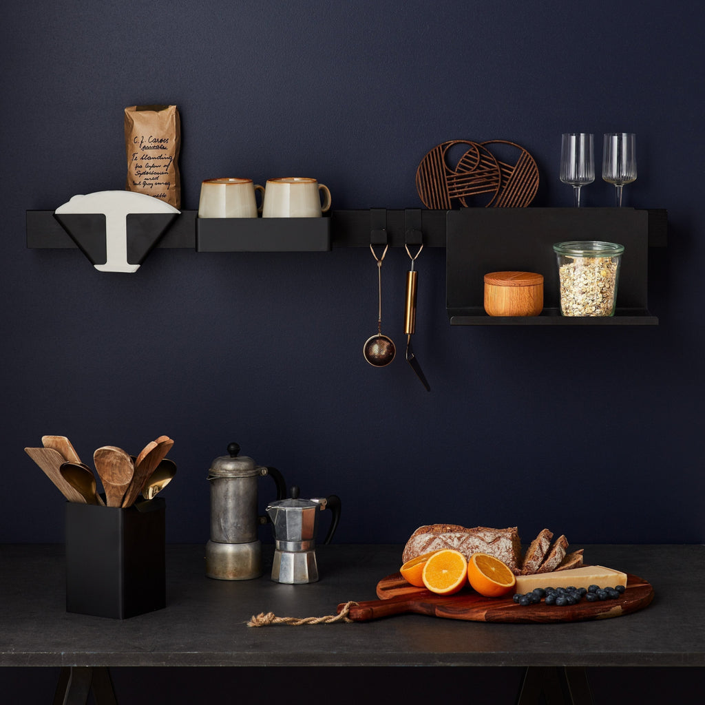 Gejst Flex Rail 60 Black Oak — 60cm Magnetic Wall Rail Organizer