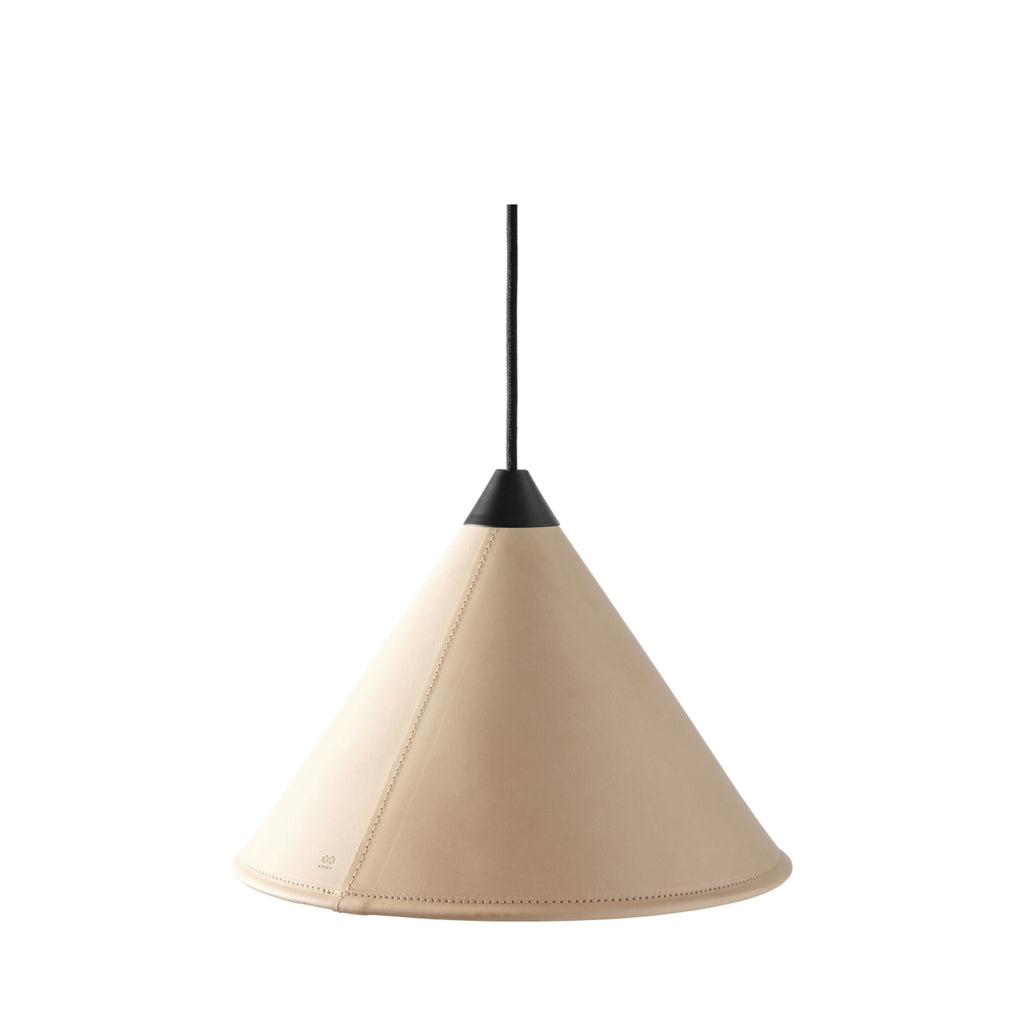 Cuero Namibia Pendant Ø 45 cm, crude nature/black with black cable