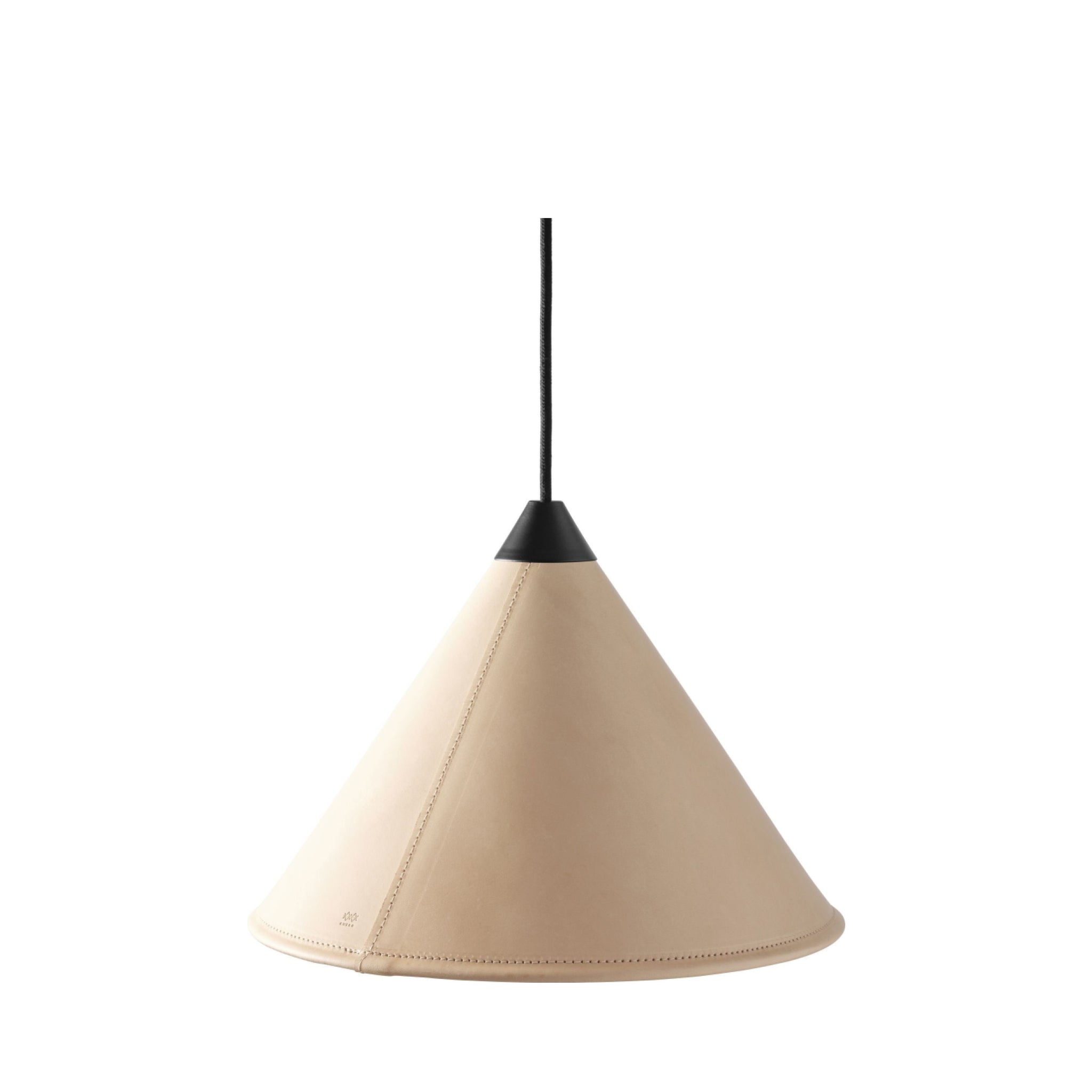 Cuero Namibia Pendant Ø 45 cm, crude nature/black with black cable