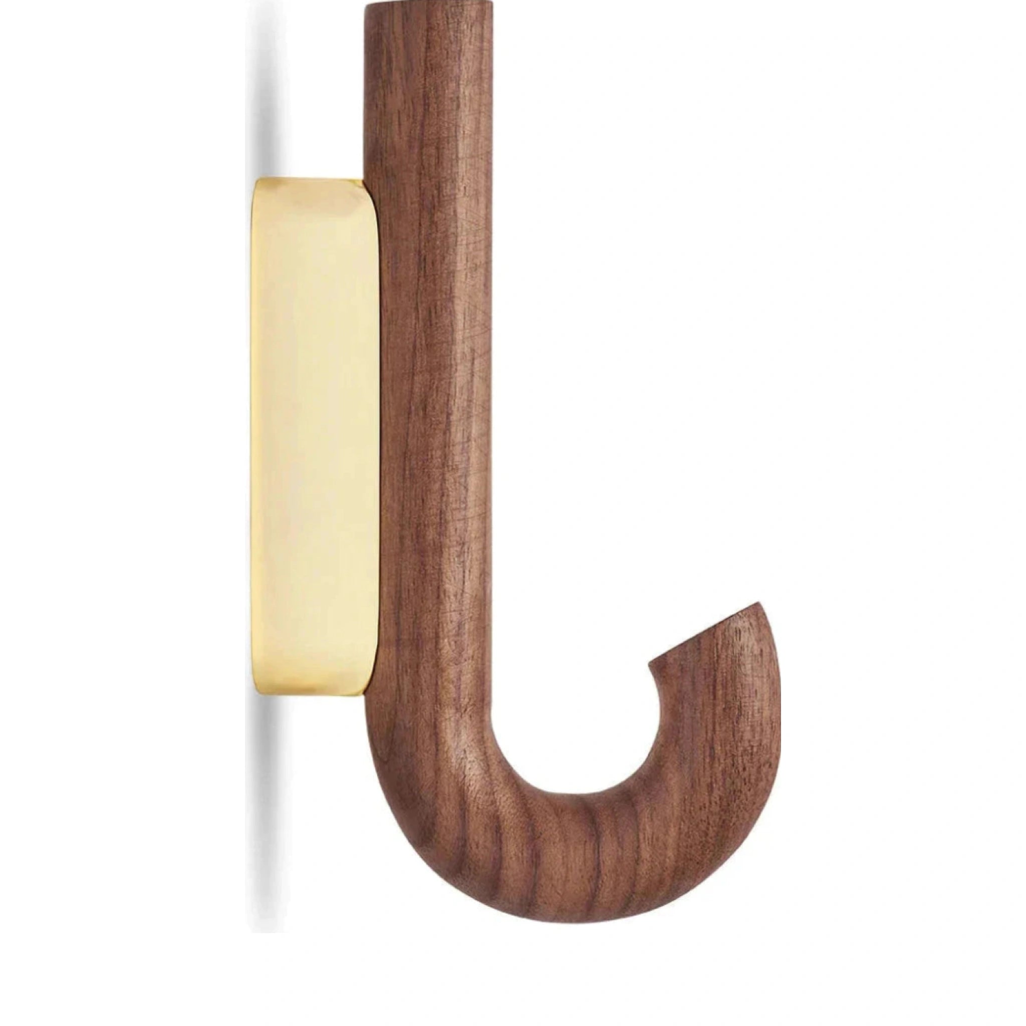 Gejst Hook Mini Walnut & Brass Wall Hook – Small Coat & Towel Hook