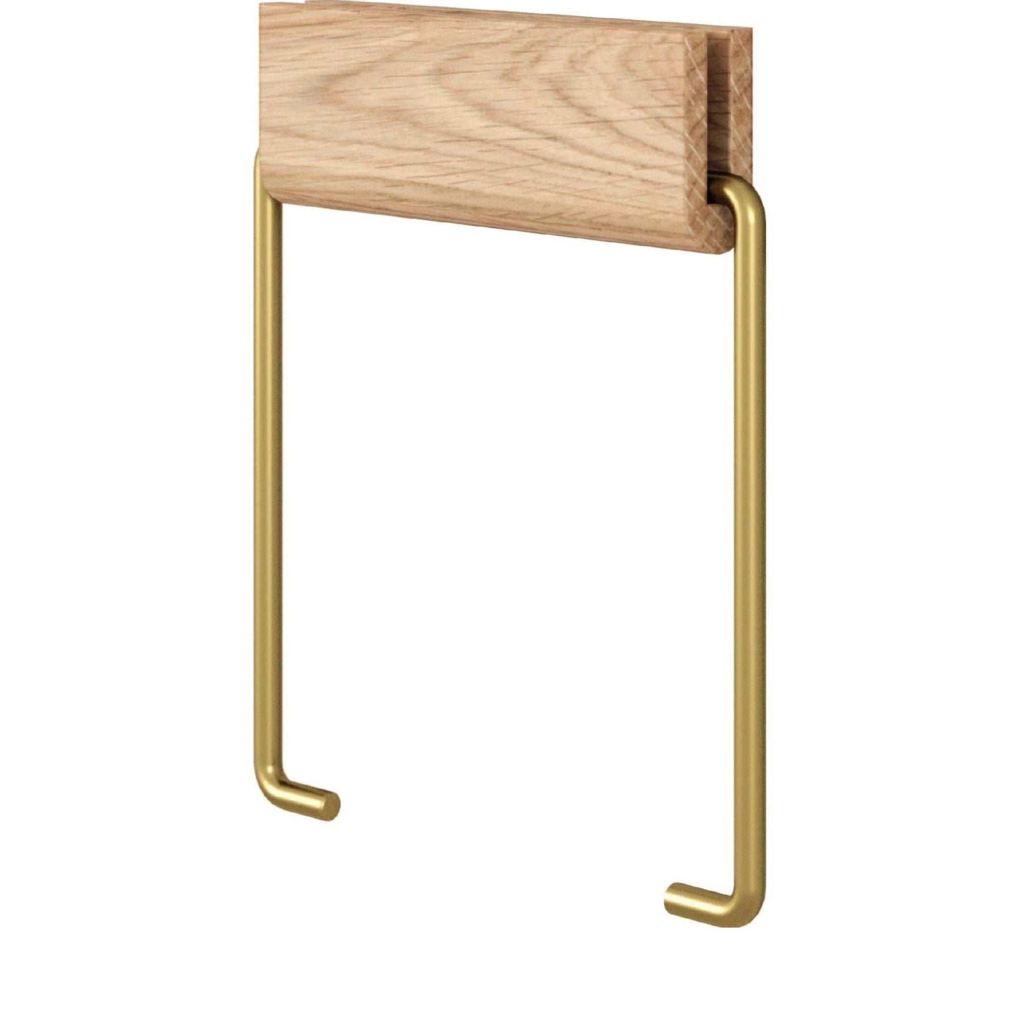 Elegant Oak & Brass Moebe Toilet Paper Holder - Durable & Stylish Design