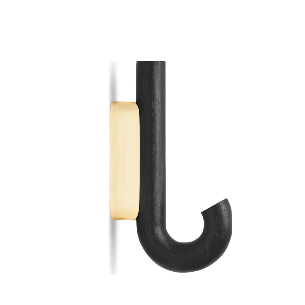 Gejst HOOK Mini Wall Hook — Black Oak with Brass | Coat & Towel Hook