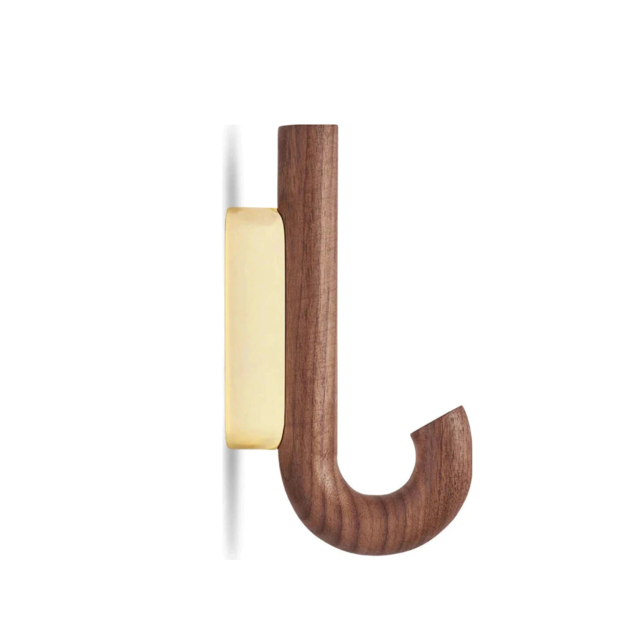 Gejst HOOK Mini Walnut & Brass Wall Hook – Small Coat & Towel Hook