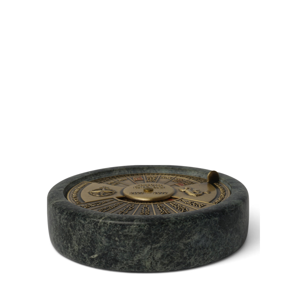 Authentic Models 50-year Pocket Calendar, Black/brass